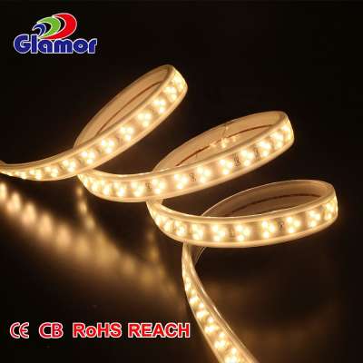 Triple Line SMD2835 100m Ambient LED Light Strip; Custom LED Strip Light Cuttable Every 1M in 220V, 230V, 240V High Voltage